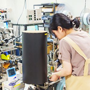 Female employee manufacturing and checking CERALABEL