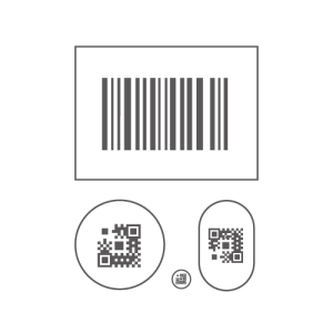Barcode label examples in small and circular shapes