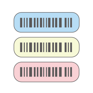 Customized barcode labels with colored backgrounds