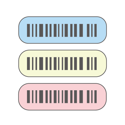 Customized barcode labels with colored backgrounds