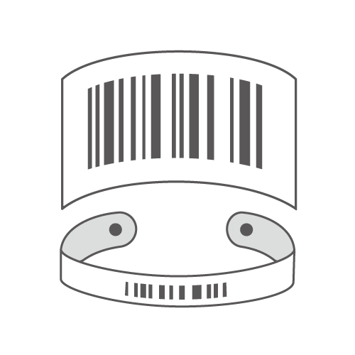 Curved and ring-shaped barcode labels for pipes and bottles